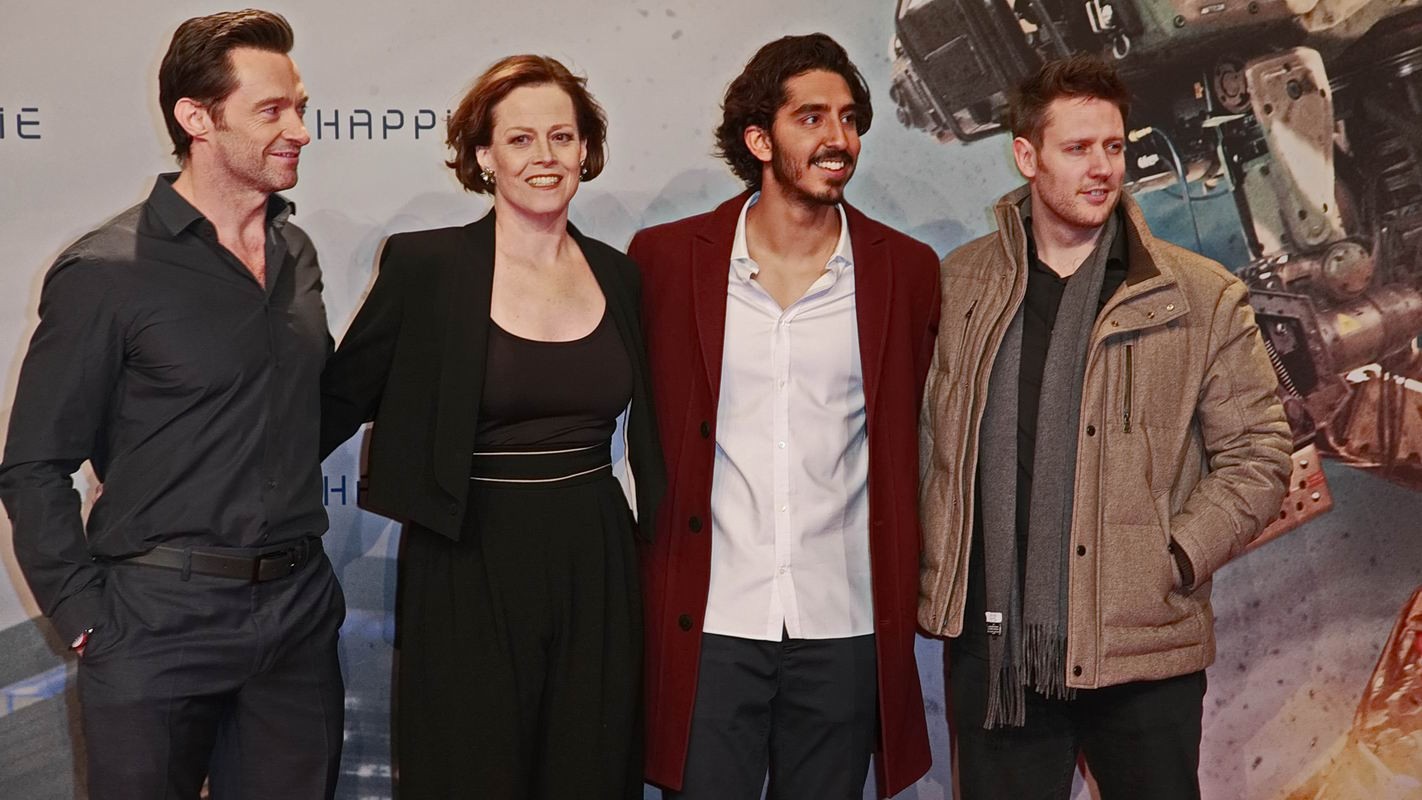 Hugh Jackman, Sigourney Weaver, Dev Patel and Neill Blomkamp | Chappie Fanevent in der Mall of Berlin Gregor Anthes